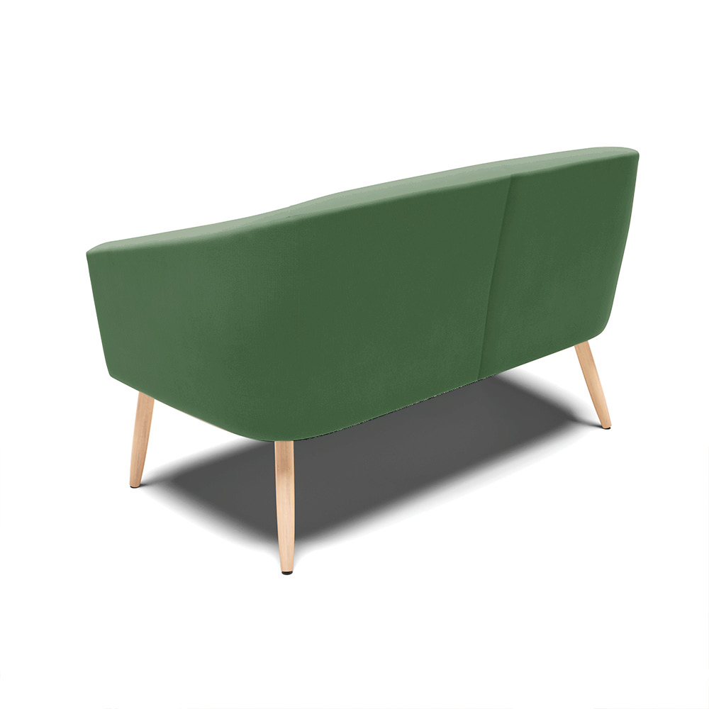 Namoradeira 02 Lugares Stella Suede Verde Pés Palito Natural - D'Rossi