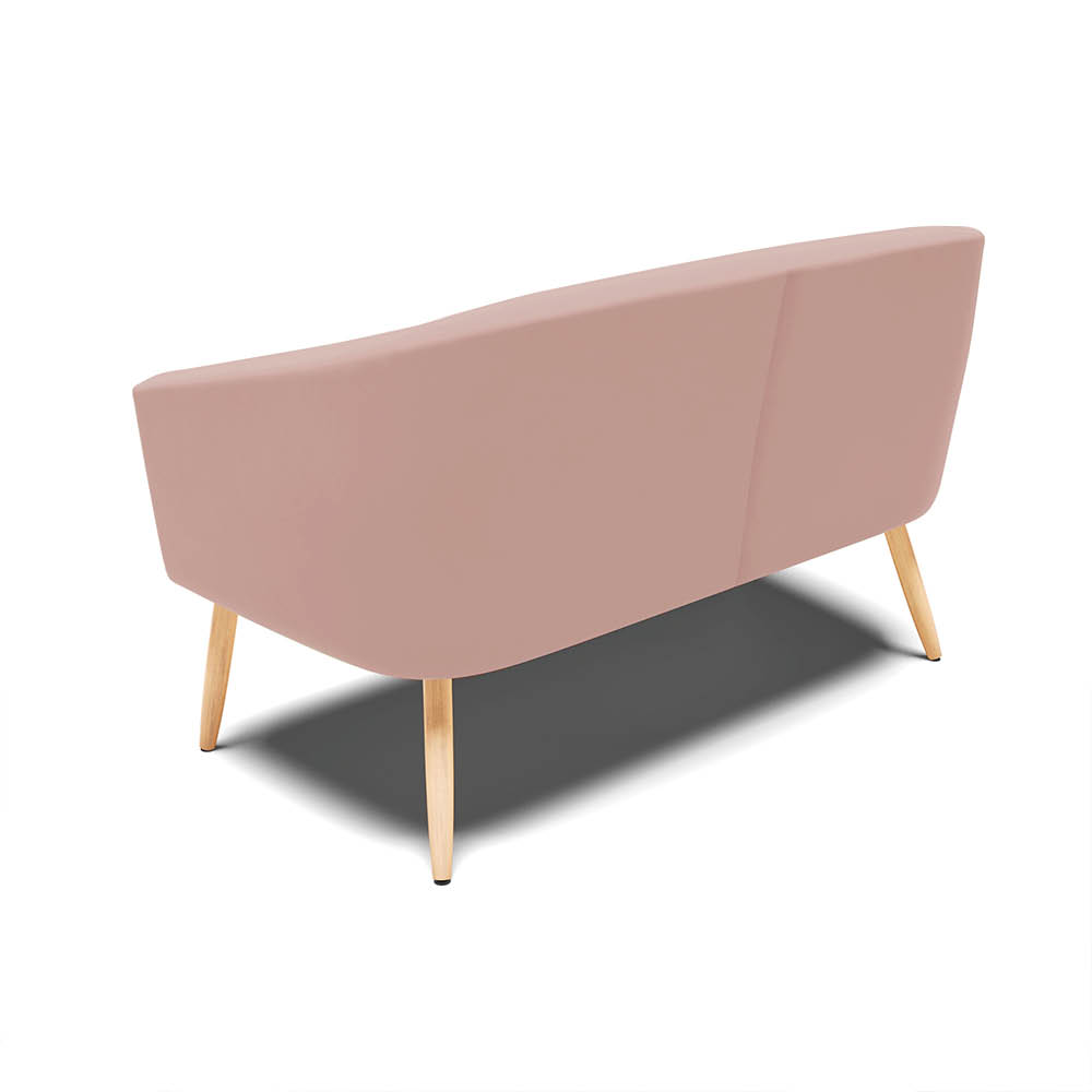 Namoradeira 02 Lugares Stella Veludo Rosê Pés Palito Natural - D'Rossi