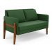 Namoradeira 2 Lugares Lana Suede Verde Base de Madeira - D'Rossi
