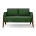 Namoradeira 2 Lugares Lana Suede Verde Base de Madeira - D'Rossi