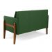 Namoradeira 2 Lugares Lana Suede Verde Base de Madeira - D'Rossi