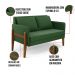 Namoradeira 2 Lugares Lana Suede Verde Base de Madeira - D'Rossi
