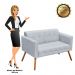 Namoradeira Elisa Suede Cinza D'Rossi
