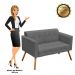 Namoradeira Elisa Suede Grafite D'Rossi