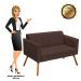Namoradeira Elisa Suede Marrom D'Rossi