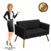 Namoradeira Elisa Suede Preto D'Rossi