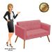 Namoradeira Elisa Suede Rose D'Rossi