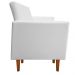 Namoradeira Jade 02 Lugares Corino Branco Pés Chanfrado Castanho - D'Rossi
