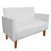 Namoradeira Jade 02 Lugares Corino Branco Pés Chanfrado Castanho - D'Rossi