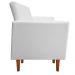 Namoradeira Jade 02 Lugares Corino Branco Pés Chanfrado Castanho - D'Rossi