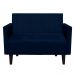 Namoradeira Jade 02 Lugares Suede Azul Marinho Pés Chanfrado Tabaco - D'Rossi