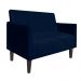 Namoradeira Jade 02 Lugares Suede Azul Marinho Pés Chanfrado Tabaco - D'Rossi