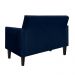 Namoradeira Jade 02 Lugares Suede Azul Marinho Pés Chanfrado Tabaco - D'Rossi