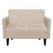 Namoradeira Jade 02 Lugares Suede Bege Pés Chanfrado Tabaco - D'Rossi