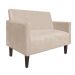 Namoradeira Jade 02 Lugares Suede Bege Pés Chanfrado Tabaco - D'Rossi