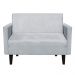 Namoradeira Jade 02 Lugares Suede Cinza Pés Chanfrado Tabaco - D'Rossi