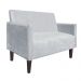 Namoradeira Jade 02 Lugares Suede Cinza Pés Chanfrado Tabaco - D'Rossi