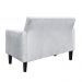 Namoradeira Jade 02 Lugares Suede Cinza Pés Chanfrado Tabaco - D'Rossi