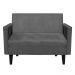 Namoradeira Jade 02 Lugares Suede Grafite Pés Chanfrado Tabaco - D'Rossi