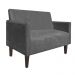 Namoradeira Jade 02 Lugares Suede Grafite Pés Chanfrado Tabaco - D'Rossi