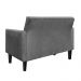Namoradeira Jade 02 Lugares Suede Grafite Pés Chanfrado Tabaco - D'Rossi