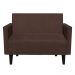 Namoradeira Jade 02 Lugares Suede Marrom Pés Chanfrado Tabaco - D'Rossi