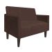 Namoradeira Jade 02 Lugares Suede Marrom Pés Chanfrado Tabaco - D'Rossi