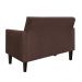 Namoradeira Jade 02 Lugares Suede Marrom Pés Chanfrado Tabaco - D'Rossi