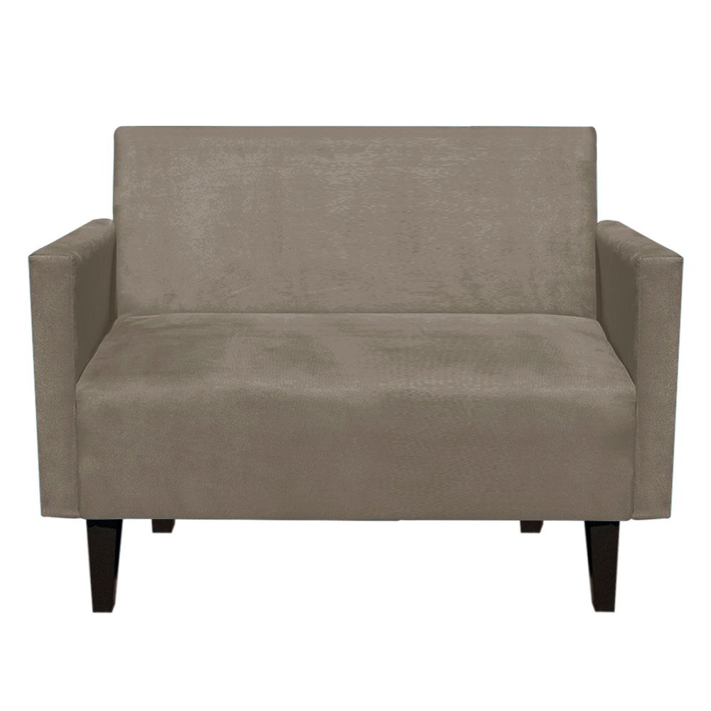 Namoradeira Jade 02 Lugares Suede Marrom Rato Pés Chanfrado Tabaco - D'Rossi