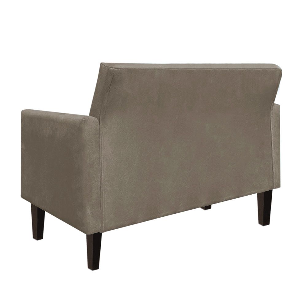 Namoradeira Jade 02 Lugares Suede Marrom Rato Pés Chanfrado Tabaco - D'Rossi