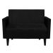 Namoradeira Jade 02 Lugares Suede Preto Pés Chanfrado Tabaco - D'Rossi