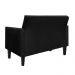 Namoradeira Jade 02 Lugares Suede Preto Pés Chanfrado Tabaco - D'Rossi