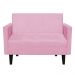 Namoradeira Jade 02 Lugares Suede Rosa Bebê Pés Chanfrado Tabaco - D'Rossi