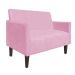 Namoradeira Jade 02 Lugares Suede Rosa Bebê Pés Chanfrado Tabaco - D'Rossi