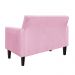 Namoradeira Jade 02 Lugares Suede Rosa Bebê Pés Chanfrado Tabaco - D'Rossi
