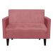 Namoradeira Jade 02 Lugares Suede Rose Pés Chanfrado Tabaco - D'Rossi