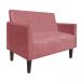 Namoradeira Jade 02 Lugares Suede Rose Pés Chanfrado Tabaco - D'Rossi