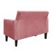 Namoradeira Jade 02 Lugares Suede Rose Pés Chanfrado Tabaco - D'Rossi