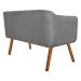 Namoradeira Julia 2 Lugares Suede Grafite com Strass Pés Palito Castanho D'Rossi