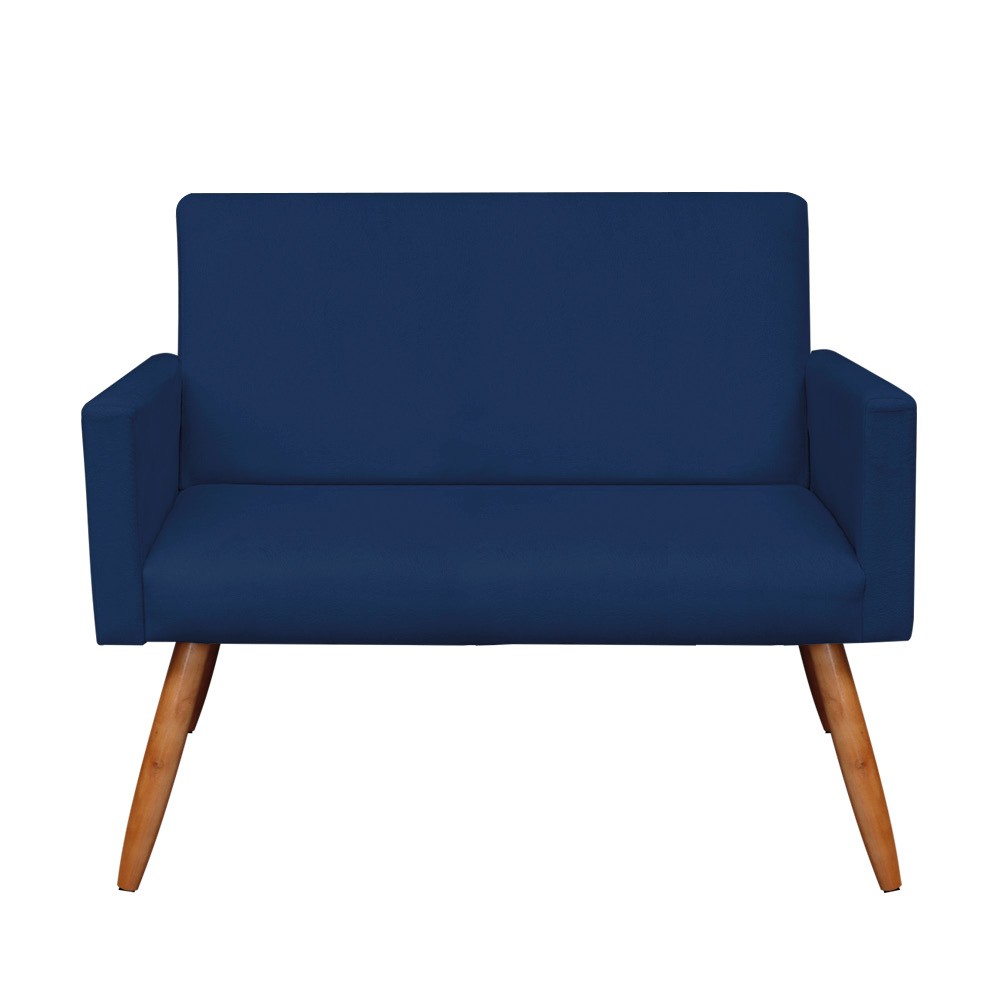 Namoradeira Larissa Suede Azul Marinho Pés Palito Castanho D'Rossi