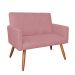 Namoradeira Larissa Suede Rose Pés Palito de Madeira- D'Rossi