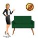 Namoradeira Larissa Suede Verde Pés Palito Castanho D'Rossi