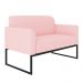 Namoradeira Marisa Suede Rosa Bebê Base Industrial Metálica Preto D'Rossi