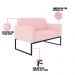 Namoradeira Marisa Suede Rosa Bebê Base Industrial Metálica Preto D'Rossi
