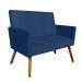 Namoradeira Nina Suede Azul Marinho Pés Palito Castanho D'Rossi