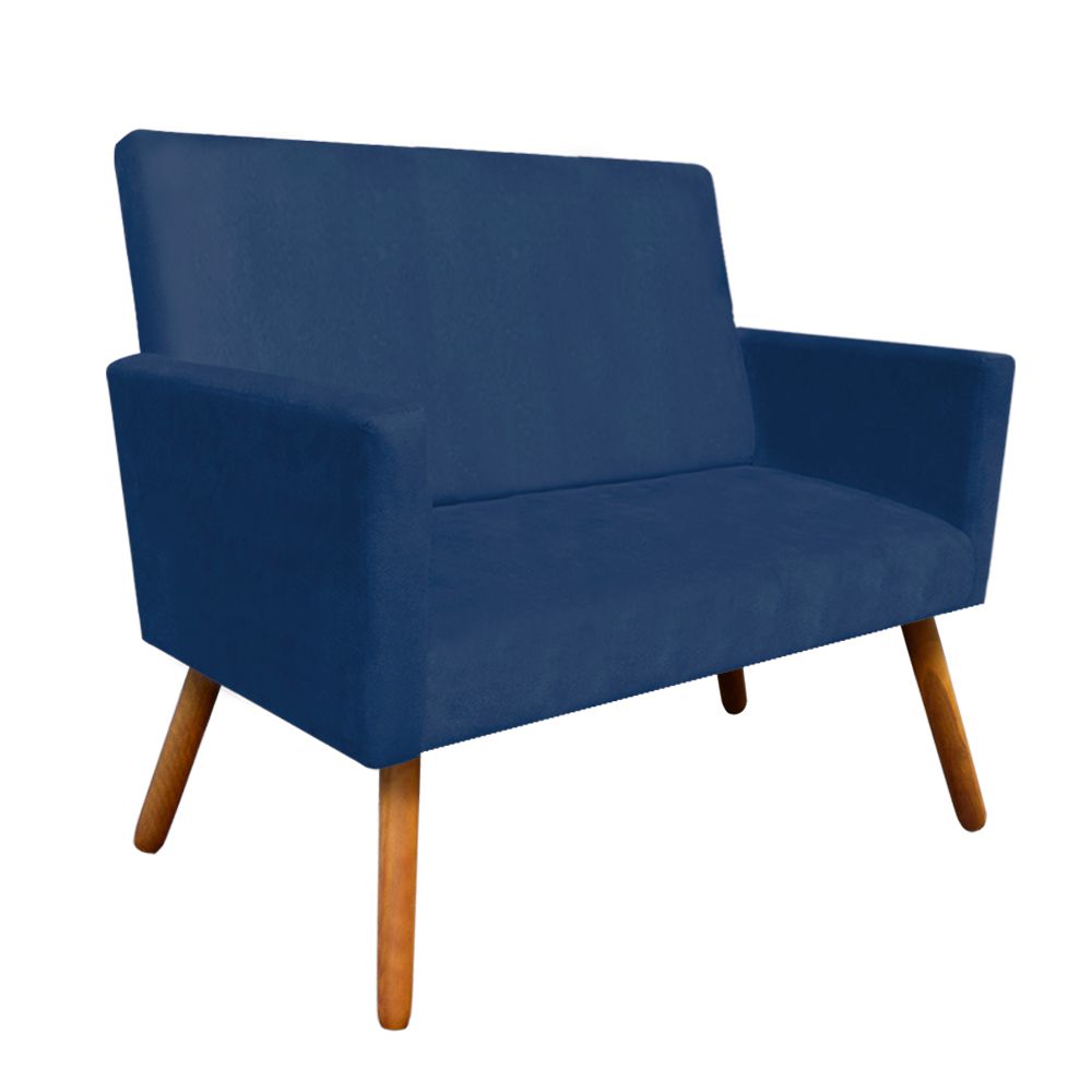 Namoradeira Nina Suede Azul Marinho Pés Palito Castanho D'Rossi