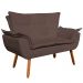 Namoradeira Opala Suede Marrom Pés Palito Castanho D'Rossi