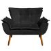 Namoradeira Opala Suede Preto Pés Palito Castanho D'Rossi