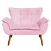 Namoradeira Opala Suede Rosa Bebê Pés Palito Castanho D'Rossi