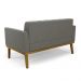 Namoradeira com Poltrona Base de Madeira Castanho Elisa Suede Grafite D03 - D'Rossi